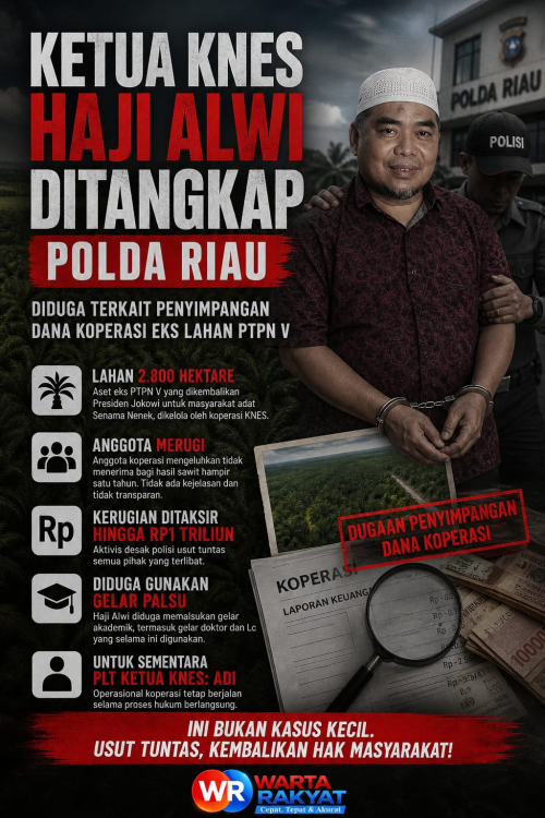 Haji Alwi Ketua KNES Ditangkap Polda Riau, Diduga Terkait Penyimpangan Dana Koperasi Eks Lahan PTPN V