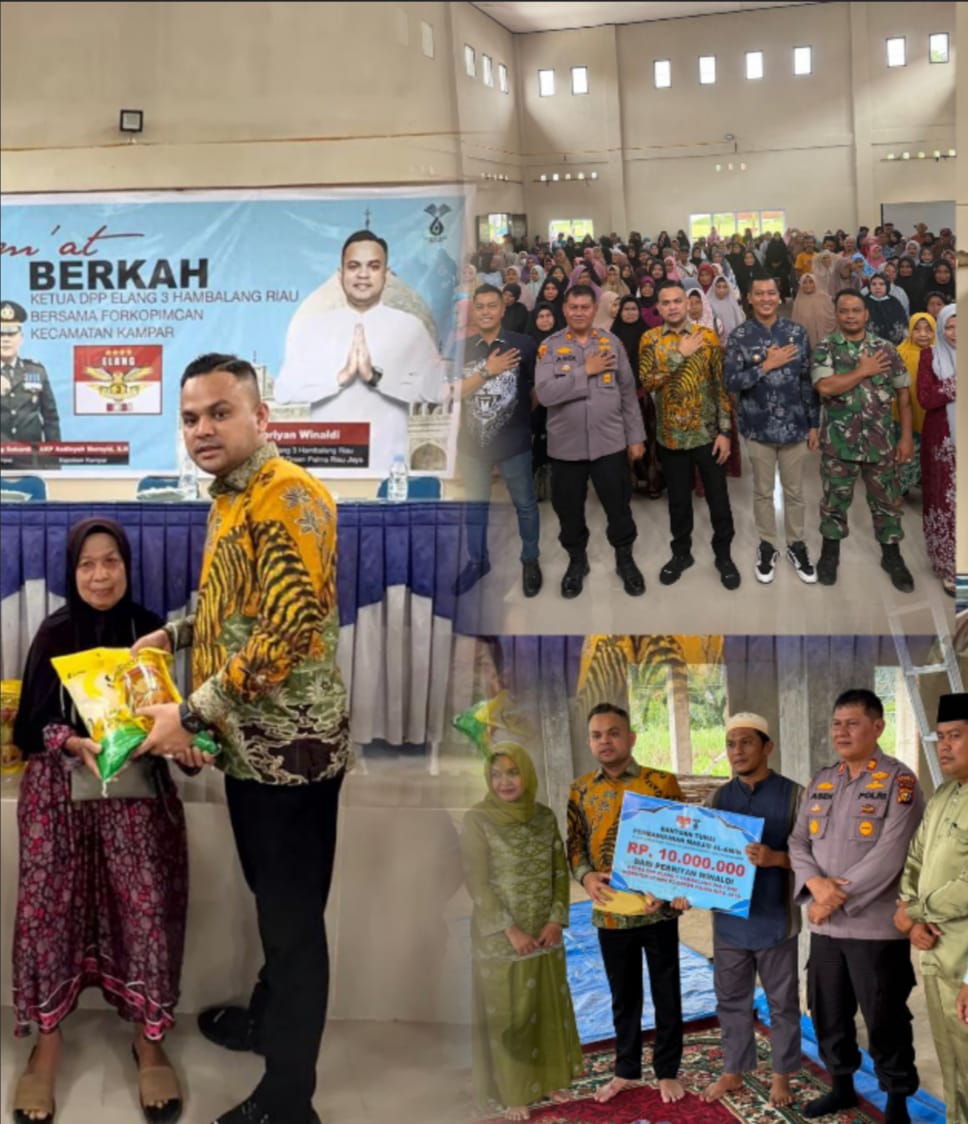 Pebriyan Winaldi Bersama Elang 3 Hambalang dan Dirut PT Green Palma Riau Jaya Bangun Masjid, Ringankan Beban Rakyat Kampar