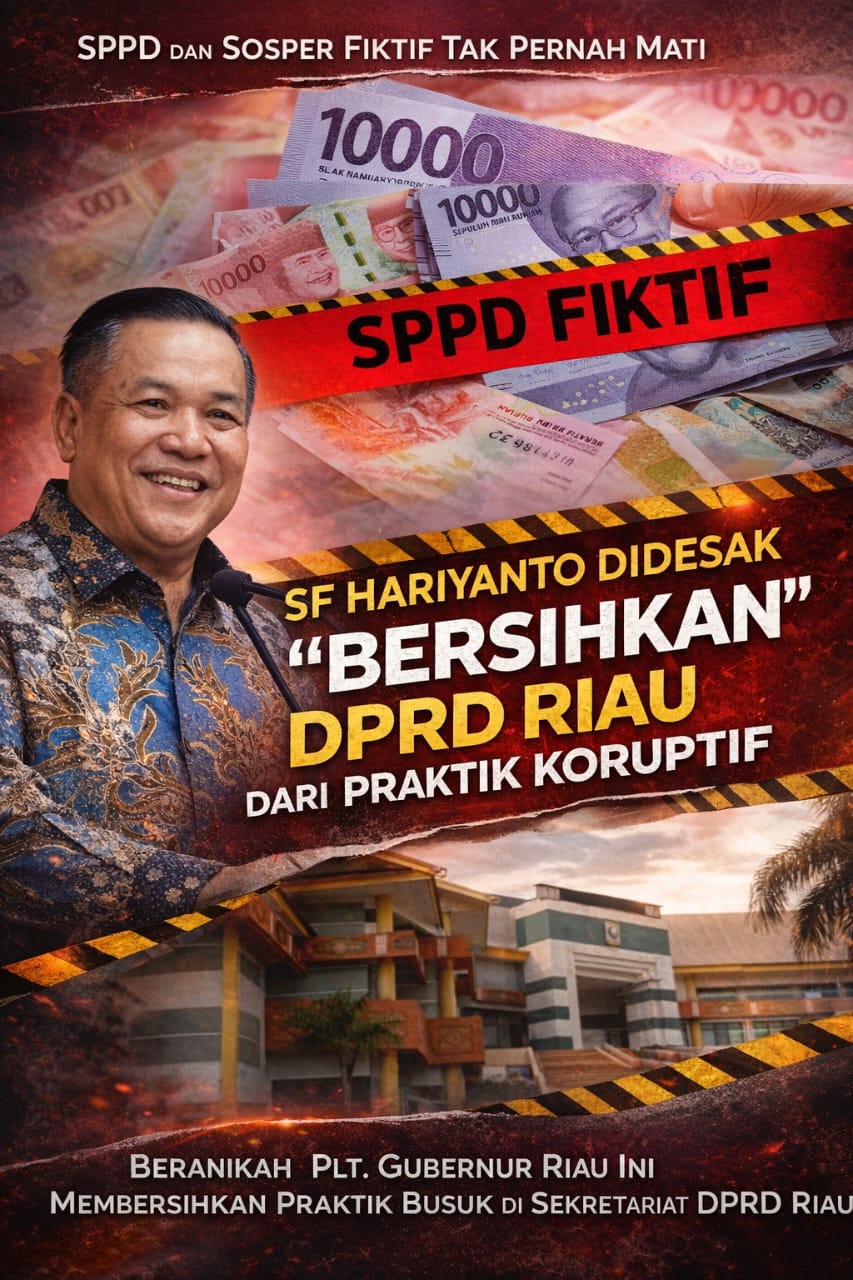 SPPD dan Sosper Fiktif Masih Terjadi, SF Hariyanto Diminta Bersihkan Koruptor di DPRD Riau