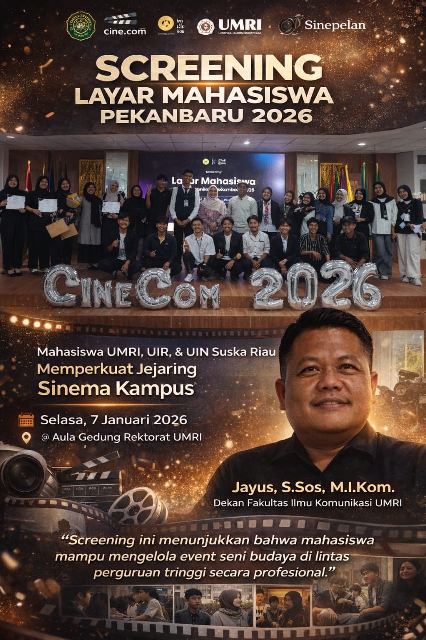 Mahasiswa Ilmu Komunikasi UMRI Gelar Screening Layar Mahasiswa Pekanbaru 2026, Perkuat Jejaring Sinema Kampus