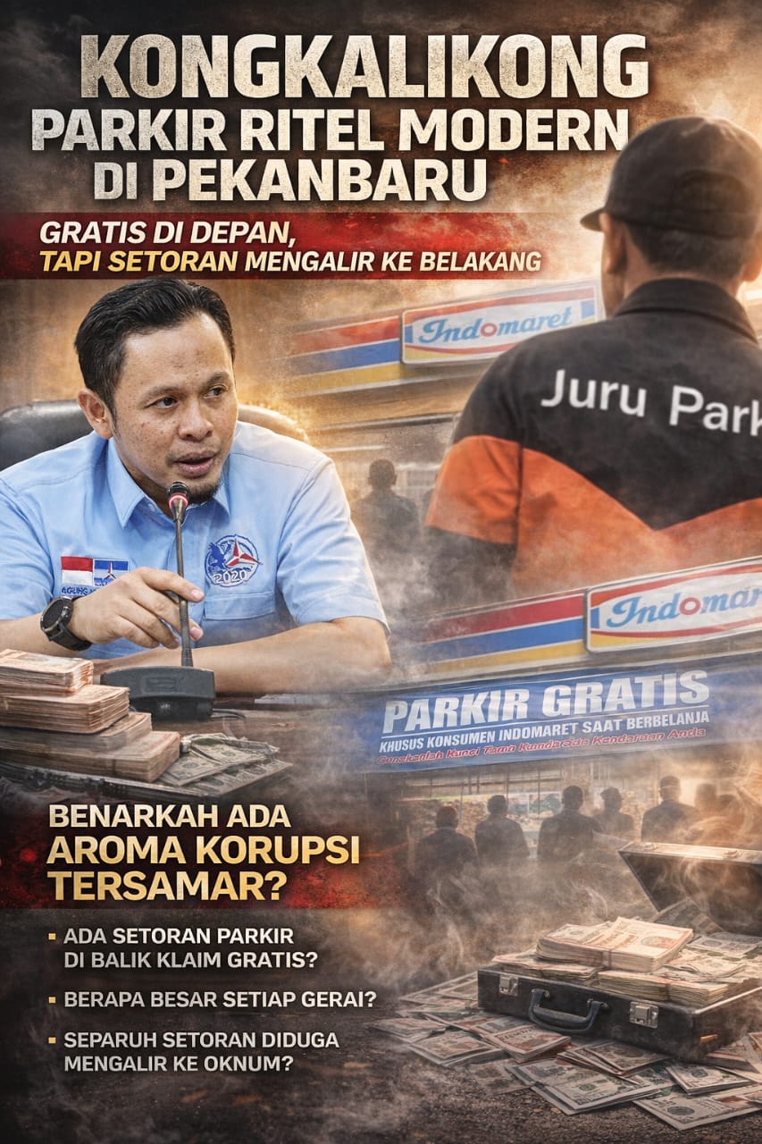 Kongkalikong Parkir Ritel Modern di Pekanbaru, Gratis di Depan Tapi Setoran Mengalir ke Belakang