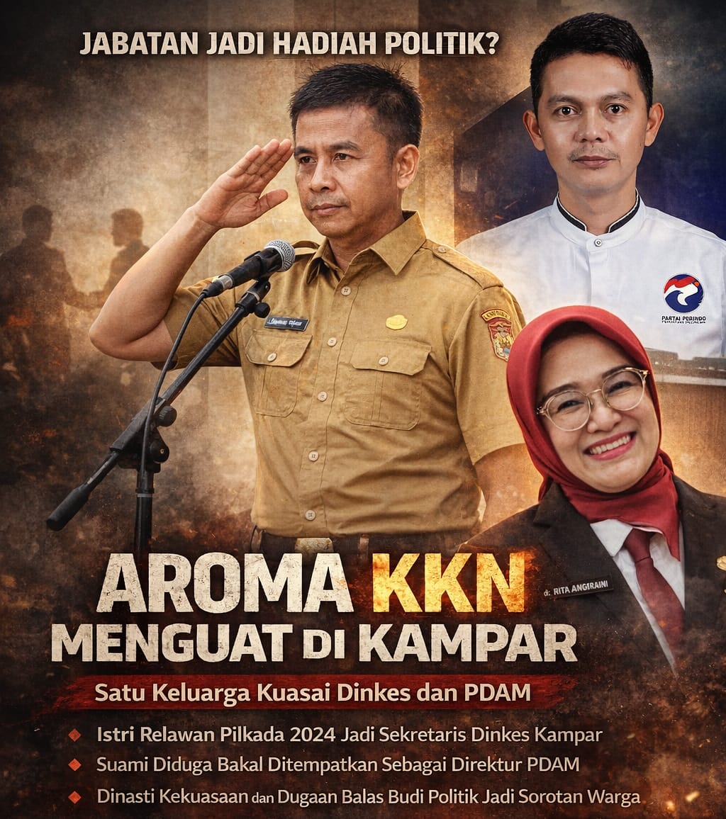 JABATAN JADI HADIAH POLITIK? AROMA KKN MENGUAT DI KAMPAR, SATU KELUARGA KUASAI DINKES DAN PDAM