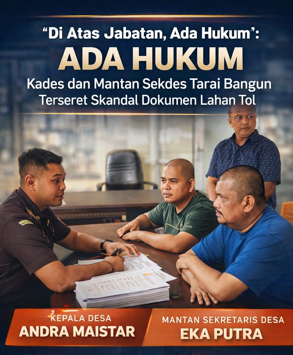 Di Atas Jabatan, Ada Hukum : Kades dan Mantan Sekdes Tarai Bangun Terseret Skandal Dokumen Lahan Tol
