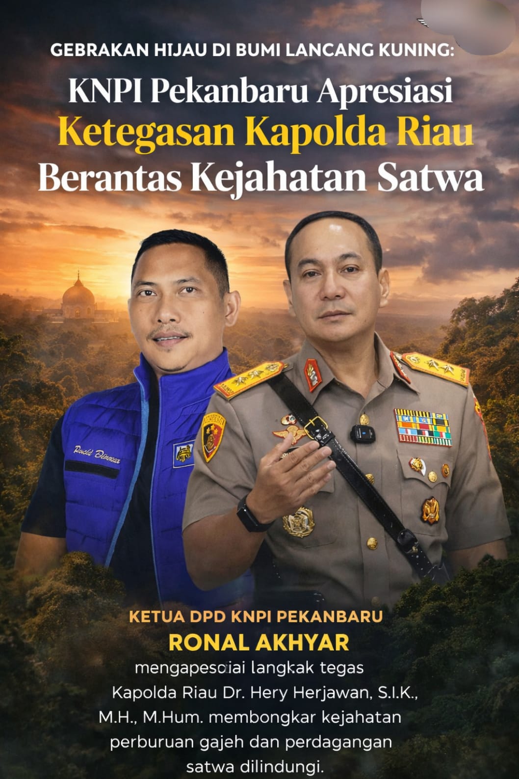 Perang Terbuka Lawan Kejahatan Lingkungan: KNPI Pekanbaru Berdiri di Belakang Kapolda Riau