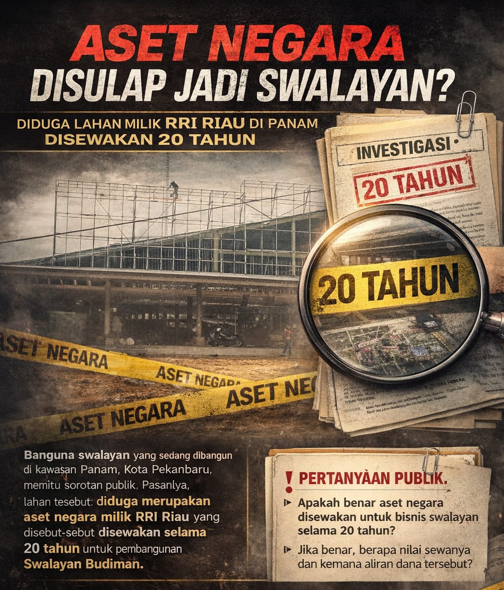 Aset Negara Diduga Dikomersialkan 20 Tahun: Lahan RRI Riau di Panam Disulap Jadi Swalayan?