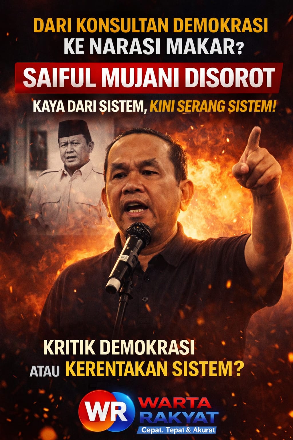 Dari Konsultan Demokrasi ke Narasi Makar? Saiful Mujani Disorot: Kaya dari Sistem, Kini Serang Sistem!