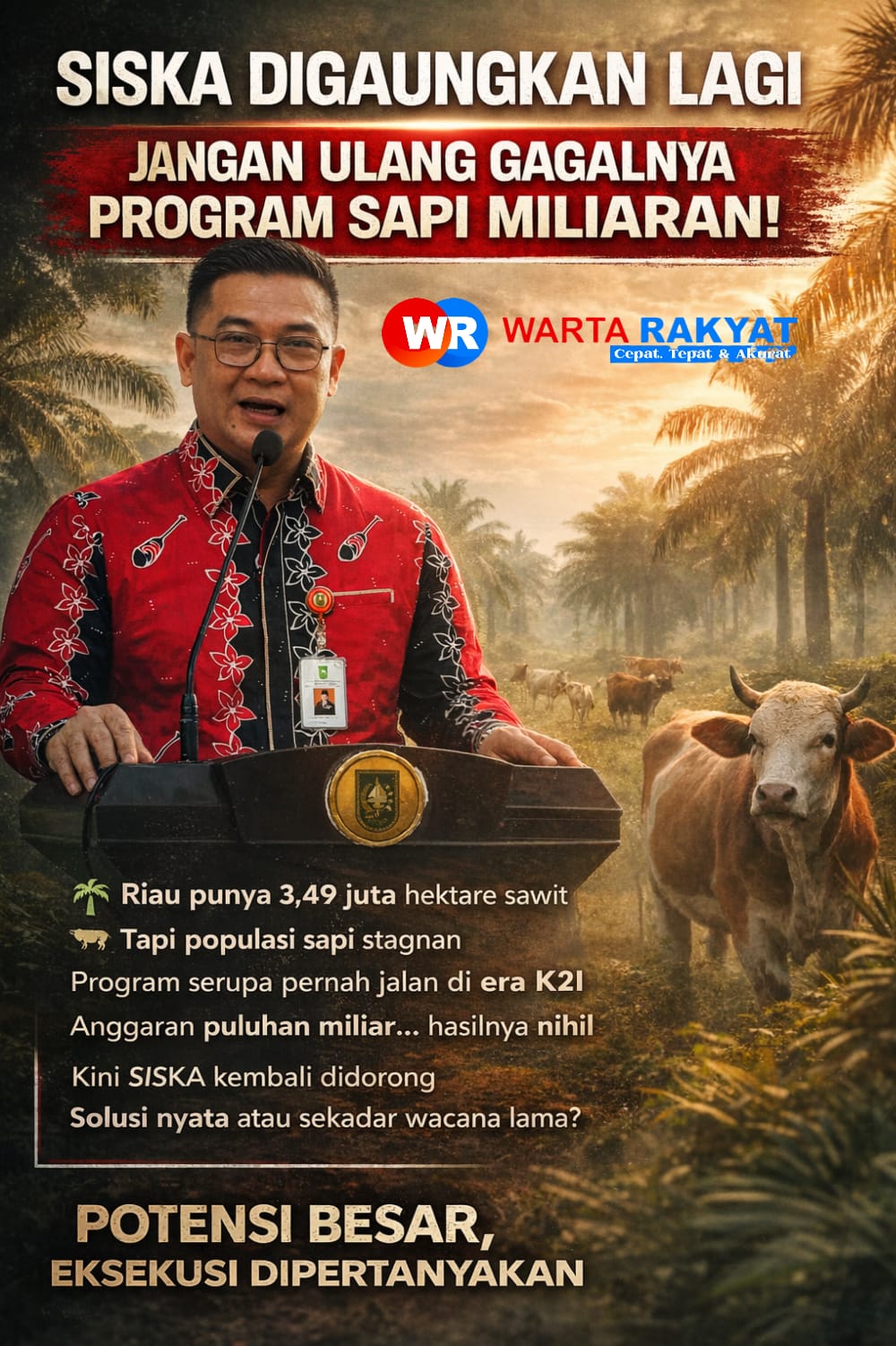 DARI K2I KE SISKA: PROGRAM SAPI DI RIAU, UANG BESAR HASIL NIHIL?