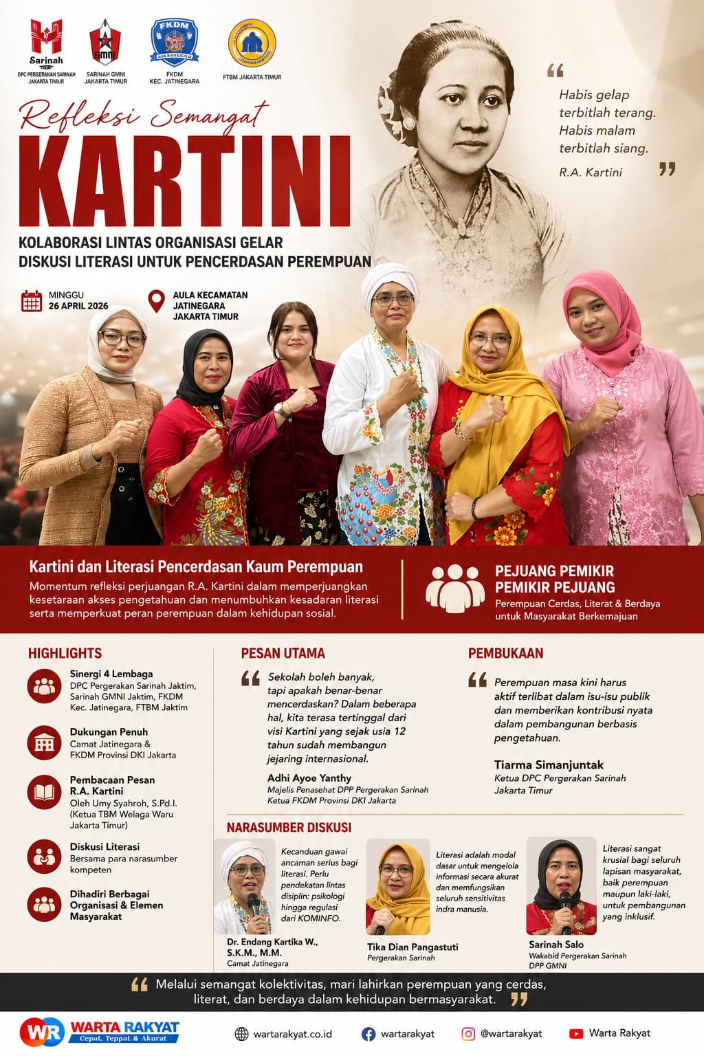 Refleksi Kartini di Jatinegara: Perempuan Tak Cukup Emansipatif, Harus Literat dan Kritis