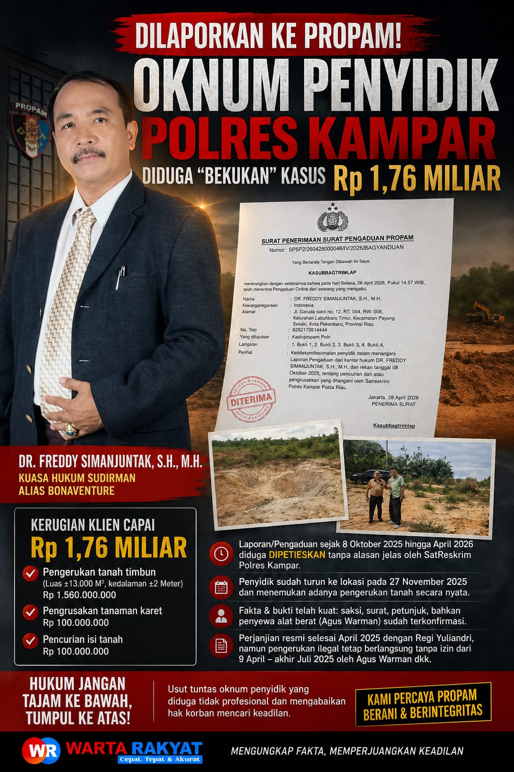 Dilaporkan ke Propam! Oknum Penyidik Polres Kampar Diduga 