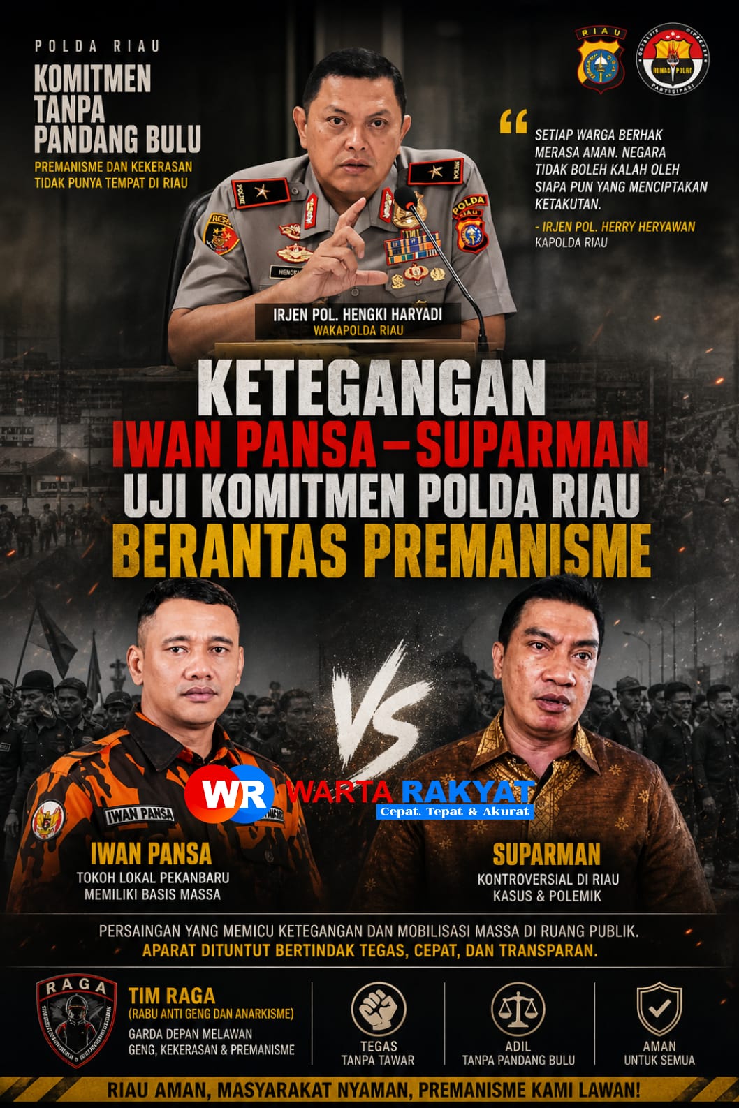 Ketegangan Iwan Pansa - Suparman Uji Komitmen Polda Riau Berantas Premanisme