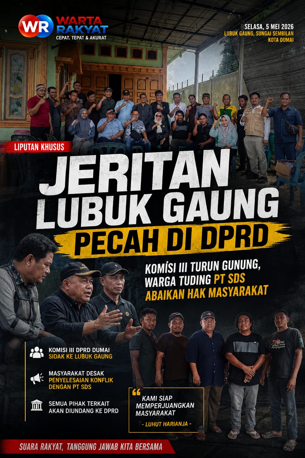 Jeritan Lubuk Gaung Pecah di DPRD: Komisi III Turun Gunung, Warga Tuding PT SDS Abaikan Hak Masyarakat