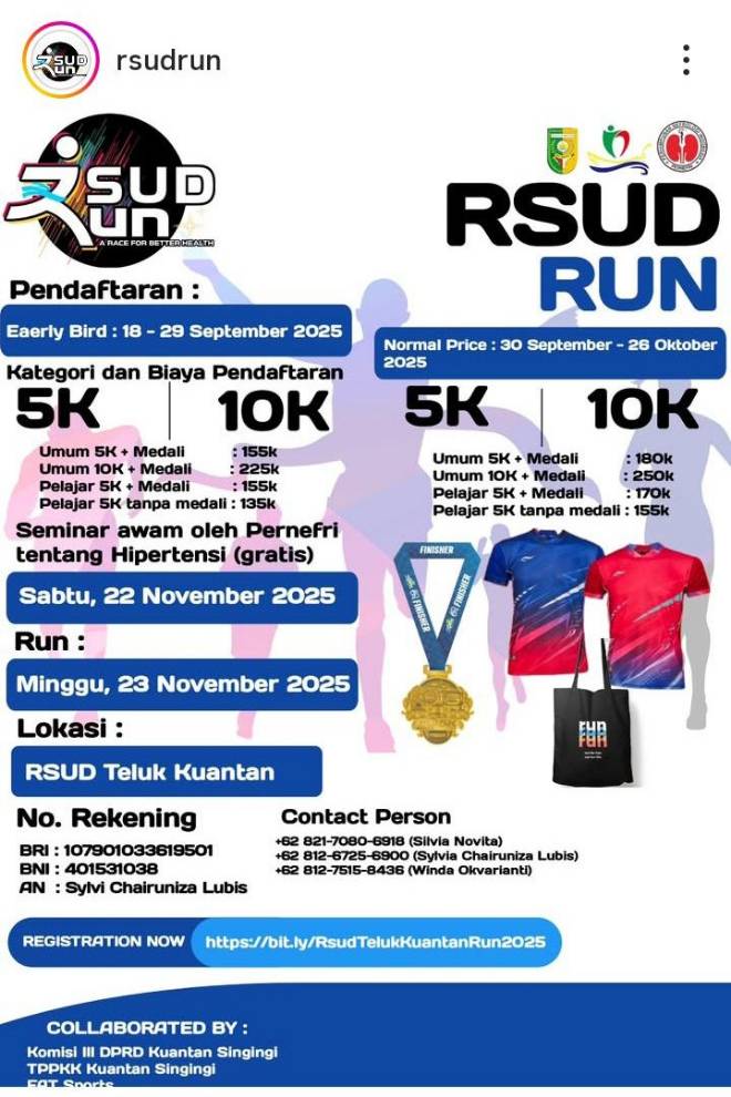 RSUD Teluk Kuantan Gelar “RSUD Run 2025”, Ajak Warga Hidup Sehat Lewat Olahraga