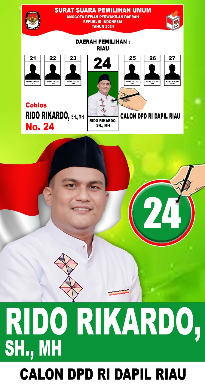 Salah Satu Putra Kuansing Asal LTD, Rido Rikardo Ikut Bertarung Dalam Pencalonan DPD 2024 Serentak